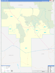 Grant County, NM Wall Map Zip Code Basic Style 2024
