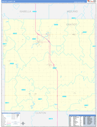 Gratiot County, MI Wall Map Zip Code Basic Style 2024