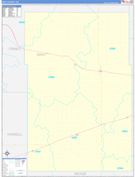 Gray County, KS Wall Map Zip Code Basic Style 2024