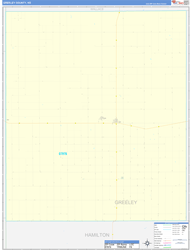 Greeley County, KS Wall Map Zip Code Basic Style 2024