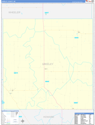 Greeley County, NE Wall Map Zip Code Basic Style 2023