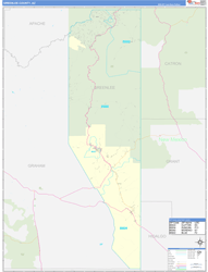 Greenlee County, AZ Wall Map Zip Code Basic Style 2024