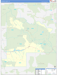 Gunnison County, CO Wall Map Zip Code Basic Style 2024