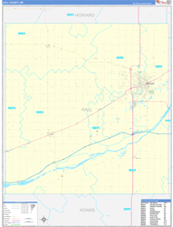 Hall County, NE Wall Map Zip Code Basic Style 2023