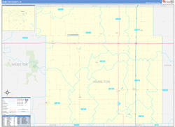 Hamilton County, IA Wall Map Zip Code Basic Style 2024