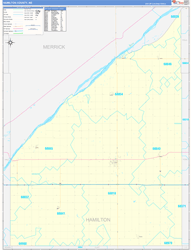 Hamilton County, NE Wall Map Zip Code Basic Style 2023