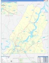 Hamilton County, TN Wall Map Zip Code Basic Style 2024