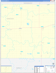 Hancock County, IA Wall Map Zip Code Basic Style 2024
