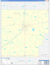 Hancock County, OH Wall Map Zip Code Basic Style 2024