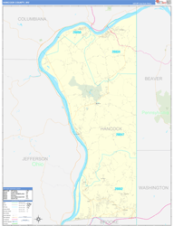 Hancock County, WV Wall Map Zip Code Basic Style 2024