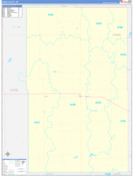 Hand County, SD Wall Map Zip Code Basic Style 2024