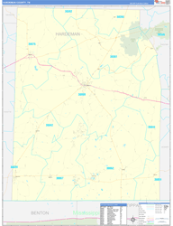 Hardeman County, TN Wall Map Zip Code Basic Style 2024