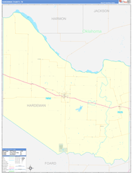 Hardeman County, TX Wall Map Zip Code Basic Style 2024