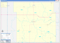 Hardin County, IA Wall Map Zip Code Basic Style 2024