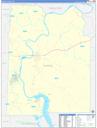 Hardin County, TN Zip Code Maps - Basic