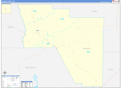 Harding County, NM Wall Map Zip Code Basic Style 2024