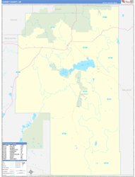 Harney County, OR Wall Map Zip Code Basic Style 2024
