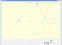 Hartley County, TX Wall Map Zip Code Basic Style 2024