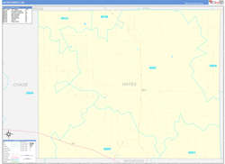 Hayes County, NE Wall Map Zip Code Basic Style 2023