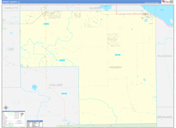 Hendry County, FL Wall Map Zip Code Basic Style 2023