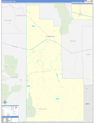 Hidalgo County, NM Wall Map Zip Code Basic Style 2024