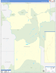 Hinsdale County, CO Wall Map Zip Code Basic Style 2024