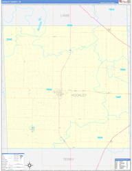 Hockley County, TX Wall Map Zip Code Basic Style 2024