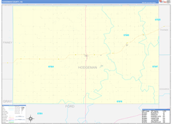 Hodgeman County, KS Wall Map Zip Code Basic Style 2024
