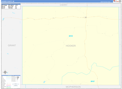 Hooker County, NE Wall Map Zip Code Basic Style 2023