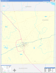 Howard County, TX Wall Map Zip Code Basic Style 2024