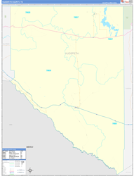 Hudspeth County, TX Wall Map Zip Code Basic Style 2024