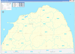 Huron County, MI Wall Map Zip Code Basic Style 2024