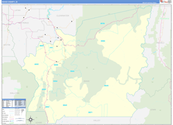 Idaho County, ID Wall Map Zip Code Basic Style 2024