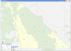 Inyo County, CA Wall Map Zip Code Basic Style 2024