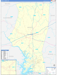 Iredell Basic Wall Map