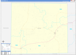 Irion County, TX Wall Map Zip Code Basic Style 2024
