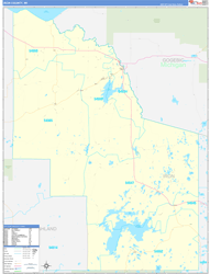 Iron County, WI Wall Map Zip Code Basic Style 2024