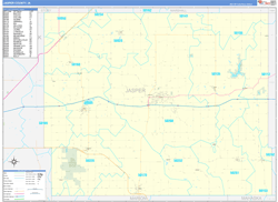Jasper County, IA Wall Map Zip Code Basic Style 2024
