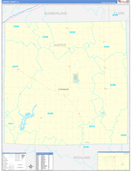 Jasper County, IL Wall Map Zip Code Basic Style 2024