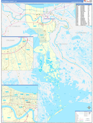 Jefferson Parish (County) Basic Wall Map