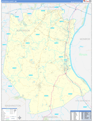 county jefferson map zip mo code maps missouri wall basic coverage marketmaps