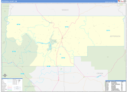 Jefferson County, OR Wall Map Zip Code Basic Style 2024