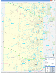 Kane County, IL Wall Map Zip Code Basic Style 2024