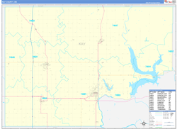 Kay County, OK Wall Map Zip Code Basic Style 2023