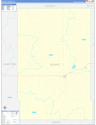 Kearny County, KS Wall Map Zip Code Basic Style 2024