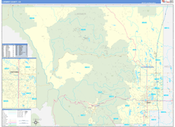 Larimer County, CO Wall Map Zip Code Basic Style 2024