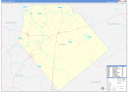 Lavaca County, TX Wall Map Zip Code Basic Style 2024