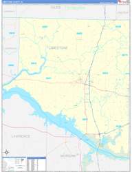 Limestone County, AL Wall Map Zip Code Basic Style 2024