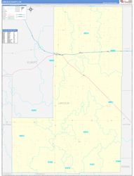 Lincoln County, CO Wall Map Zip Code Basic Style 2024