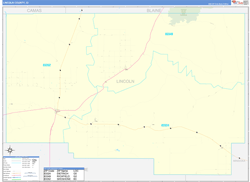 Lincoln County, ID Wall Map Zip Code Basic Style 2024